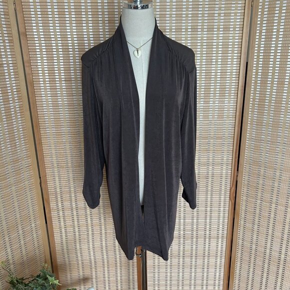 Chico's Charcoal Gray Open Cardigan - Picture 1 of 7